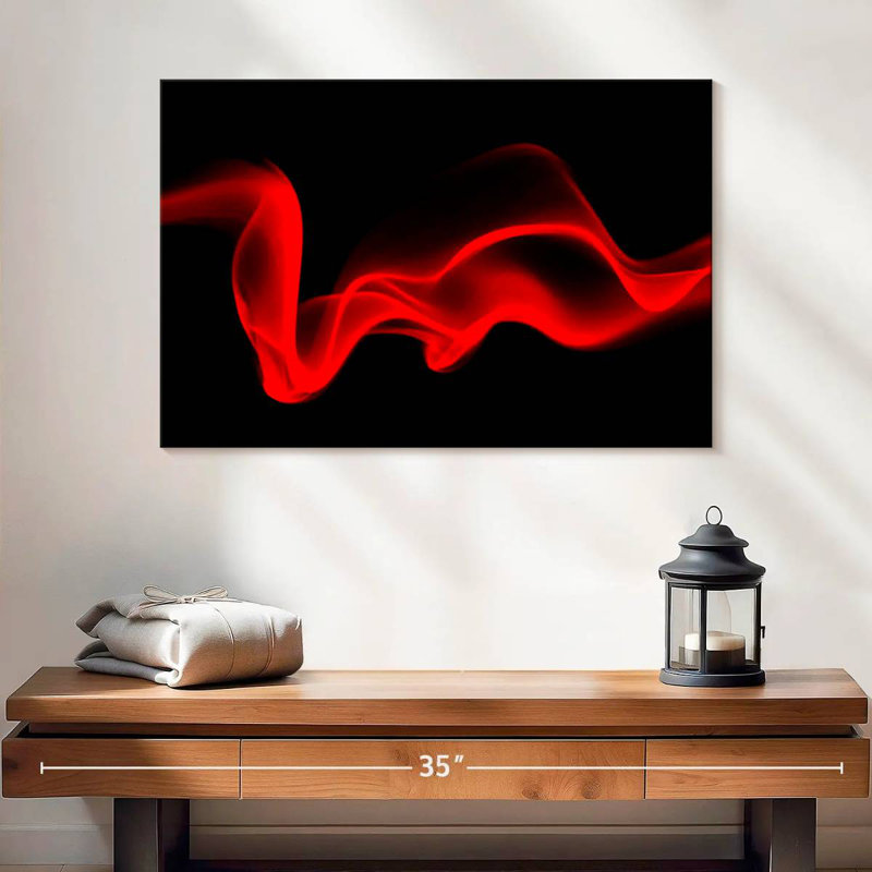Wispy Red Digital Abstract, 16'' H x 24'' W