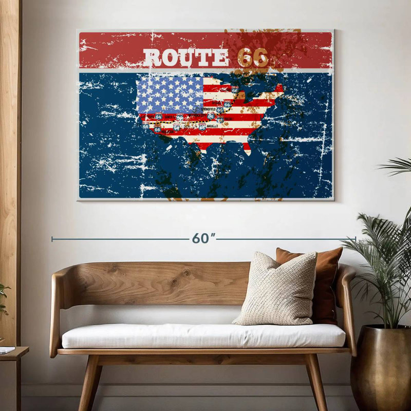Drapeau américain Aliaz Route 66 - grunge