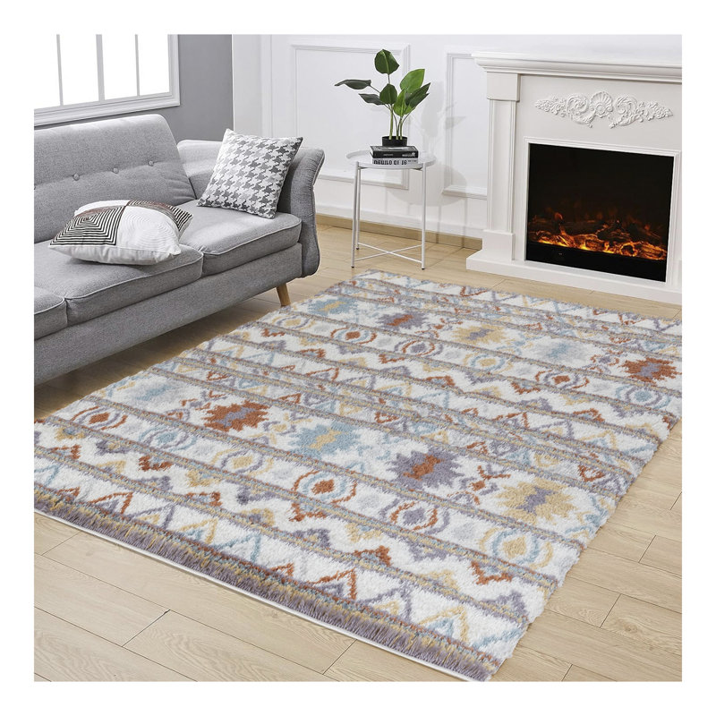 Poils longs Loft Tapis à poils longs, Rectangle 7 pi 10 po x 9 pi 10 po