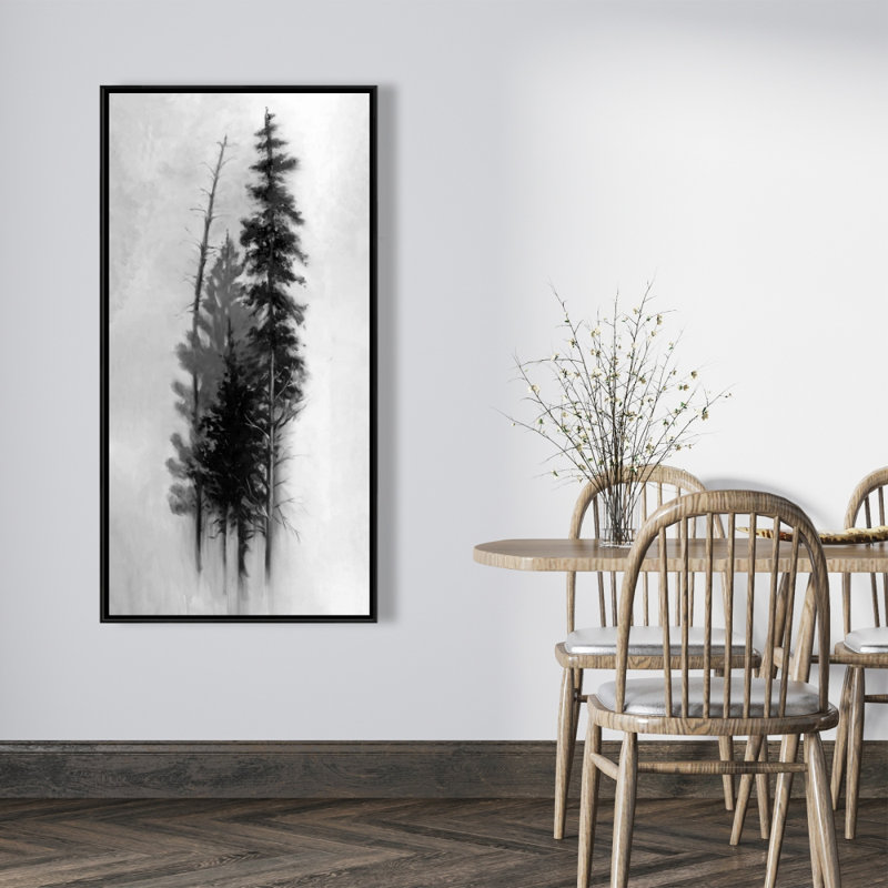 Silhouette of trees - 24"x48" Framed canvas