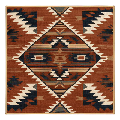 Tapis lavable d'inspiration Pueblo