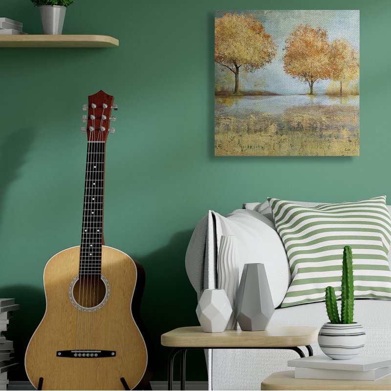 «Autumn Trees» par Lake Countryside Landscape par Carson Lyons - impression, Toile tendue, H 30 po x l 30 po x P 1,5 po