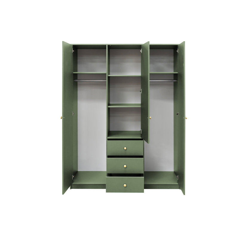 Blathnaid Manufactured Wood Wardrobe, Bottle Green