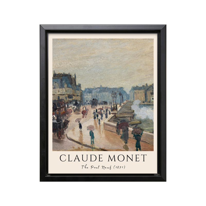 Claude Monet - Pont Neuf, Black Framed, Canvas, 12"H x 16"W