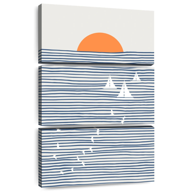 Three white sails Aletra, H 38 po x l 24 po