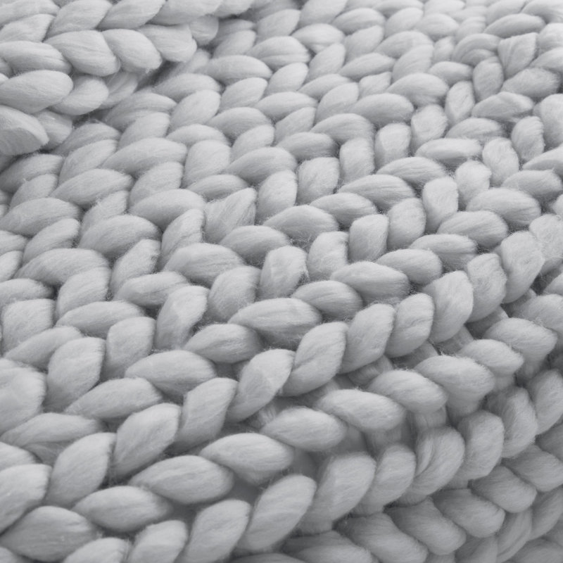 Jeté Boho Chunky Knit, Gris clair