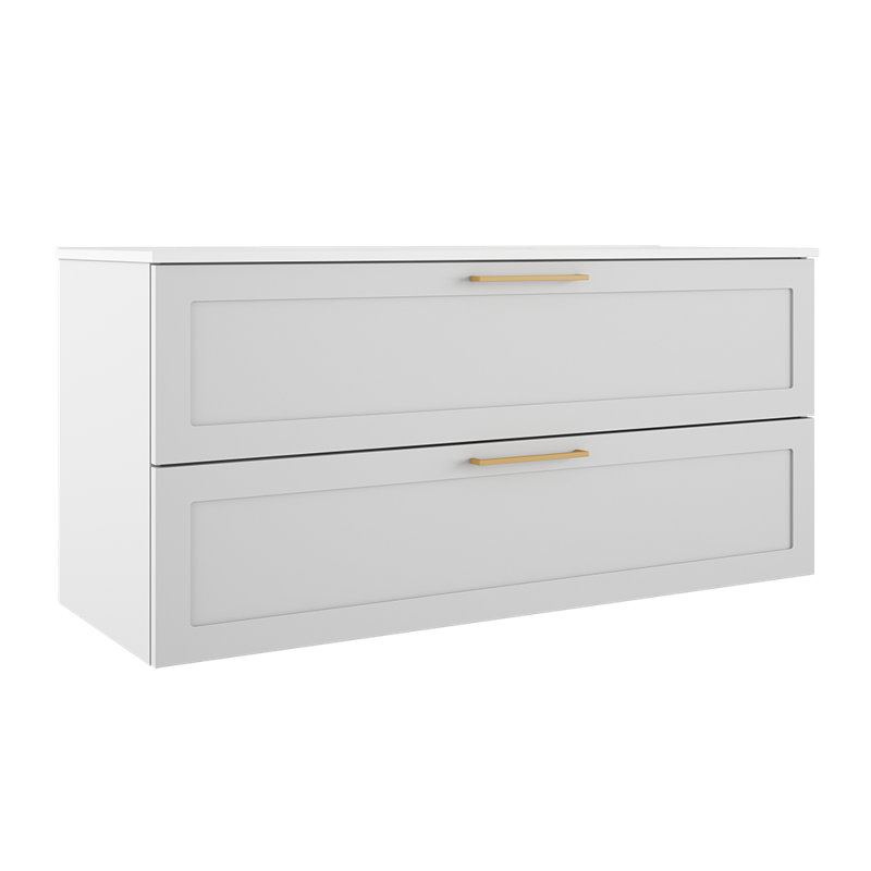 Rhythm 48" Two Drawer Wall-Mounted Vanity - Matte White, Soft Close Drawers, Premium European Design, Matte White