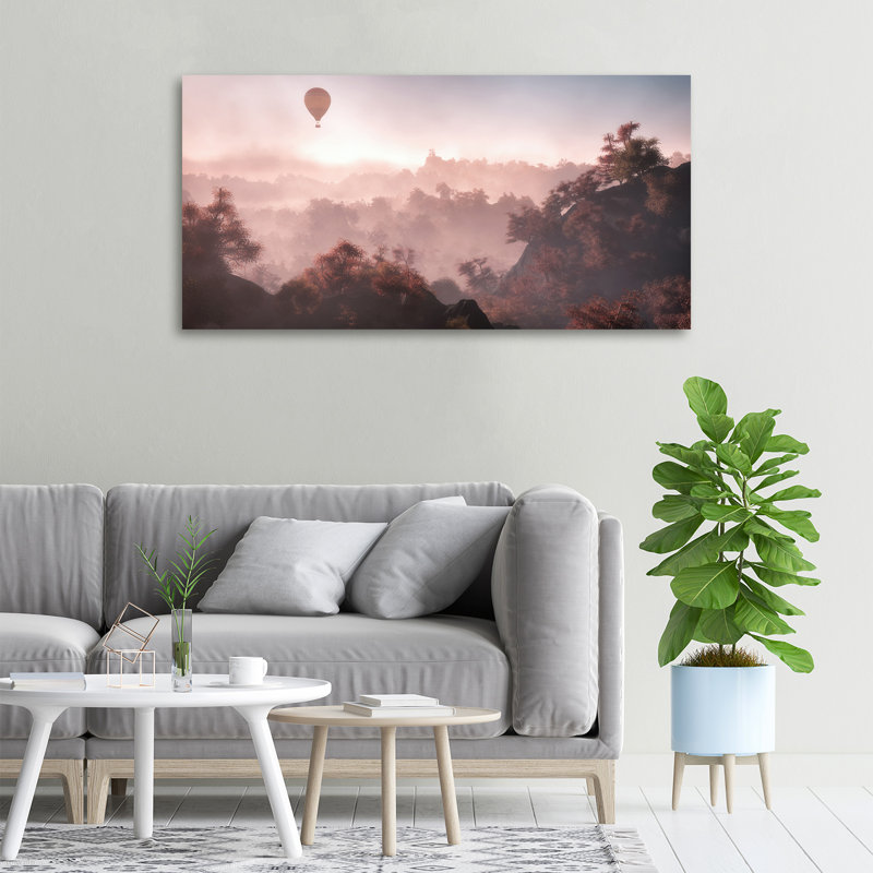 Balloon Over The Forest - Wrapped Canvas Print
