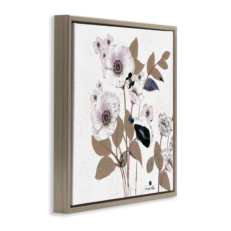 Art mural sur toile, "réponse de fleurs priées", par Joan Davis, H 25 po x l 25 po, Cadre flottant orme Montalcino