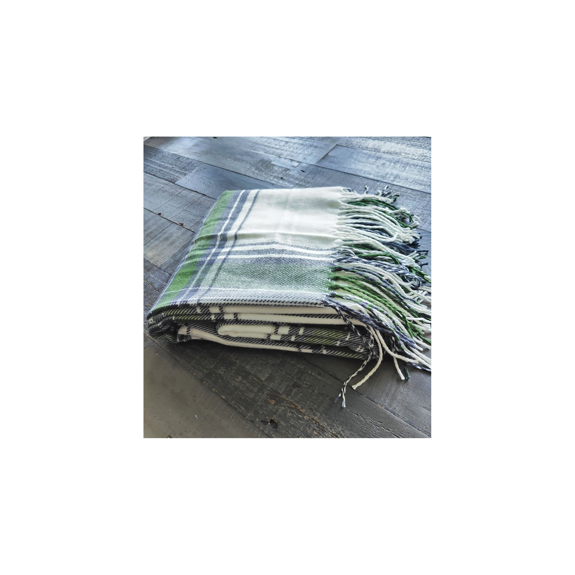 Sevan Collection Hand Woven Throw Blanket, Green