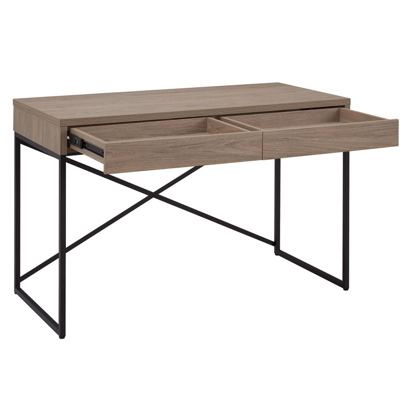 Mason Steel Writing Desk, Brown/Black