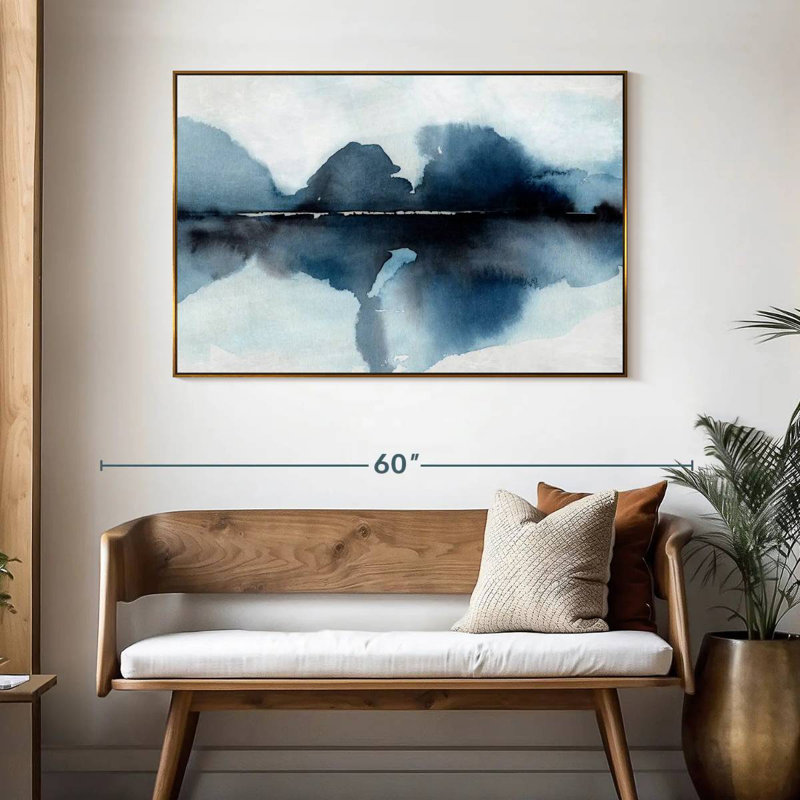 Mystic Horizon I, 46 po x 31 po, Cadre flottant doré