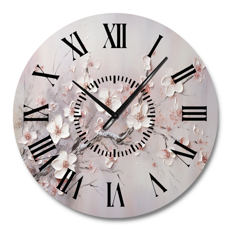 Horloge murale rose et grise, Grand