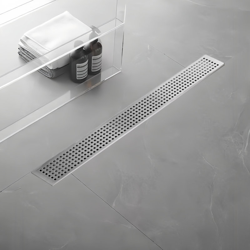 36 In. Shower Drain With 2-In-1 Tile Insert Panel Stainless Steel Linear Drain For Fast Drainage, Brushed Nickel