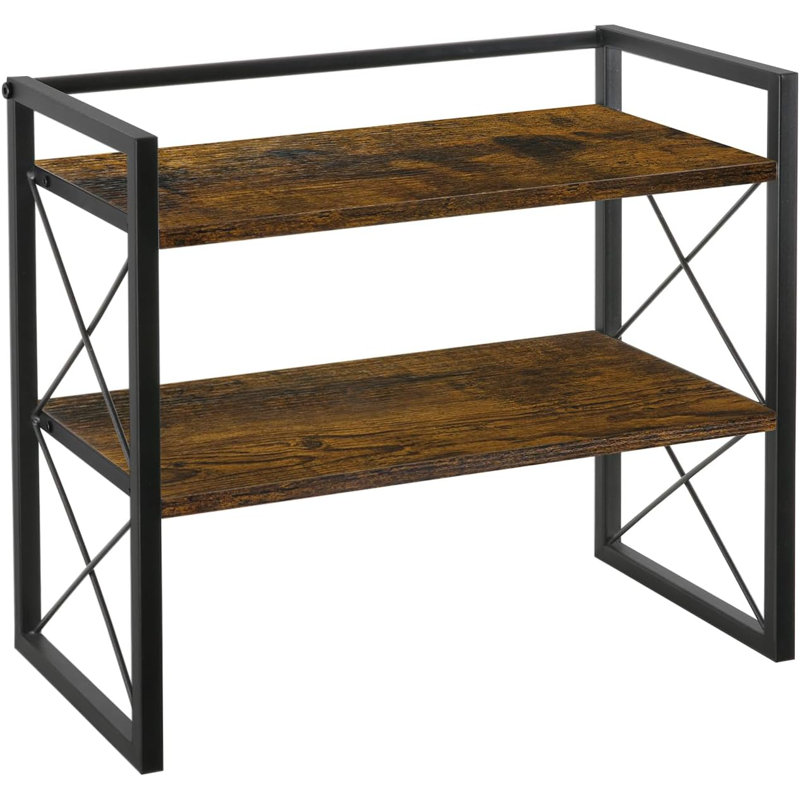 Organisateur de bureau, étagères de bureau à 2 niveaux, support de rangement en bois et tablette autoportante pour bureau, dortoir, maison