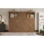 Lit escamotable simple avec station de charge et tiroir, couleur bois