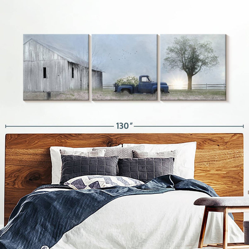 Ensemble 3 pièces grange sur toile Jonestown, H 36 po x l 110 po x P 1,25 po