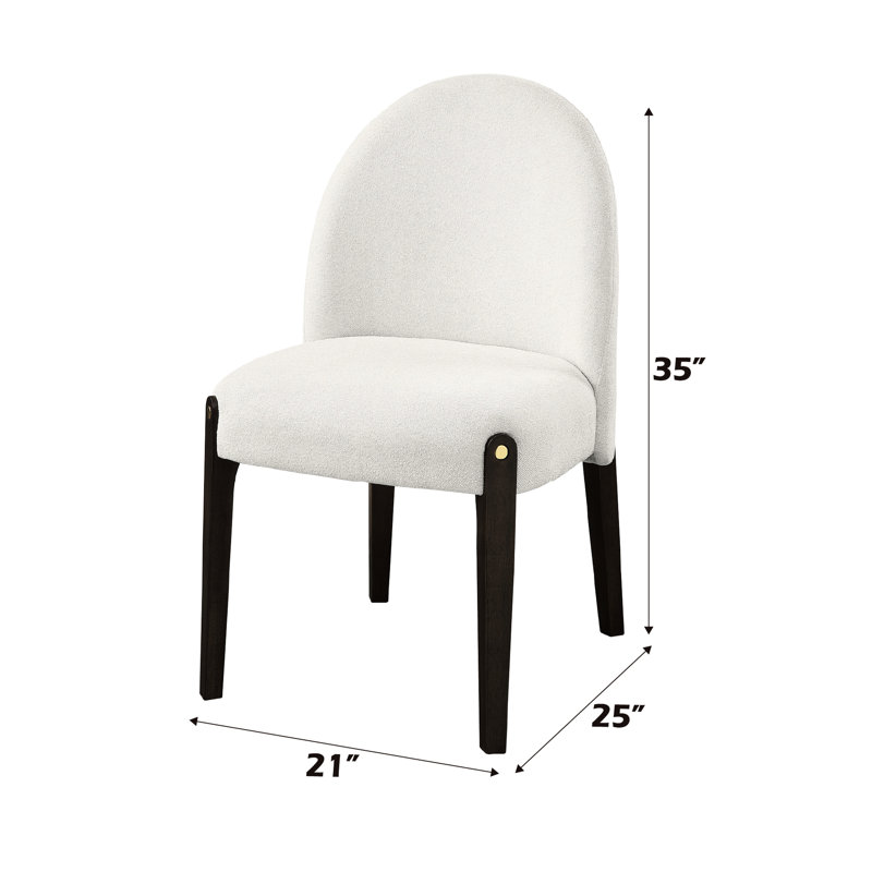 Ensemble de 2 chaises d'appoint en tissu beige - Structure en bois Élégant pied à double piédestal à garniture en métal