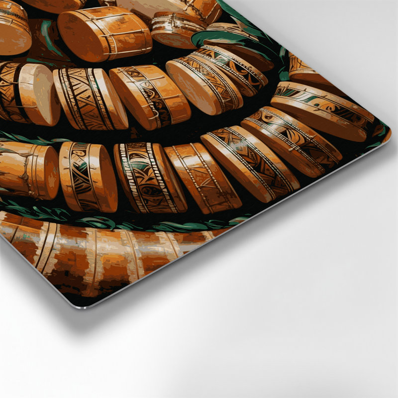 Hawaiian Hawaiian Drums, art mural en métal brun, H 12 po x l 12 po