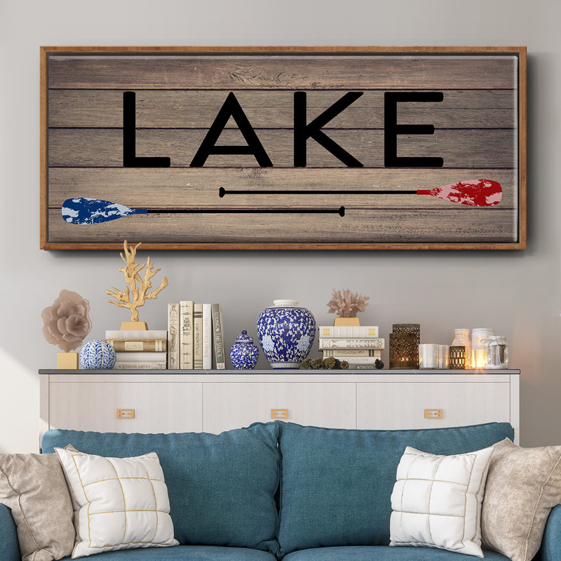 Lake Paddles- Framed Canvas, 20" H x 50" W