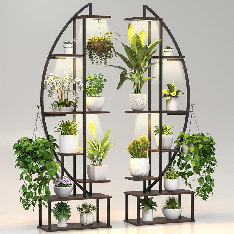 Plant Stand Shelf Rack Indoor With 6 Grow Light, 7 Tier 65" Tall...