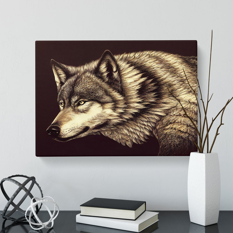 Beguiling Wolf - Wrapped Canvas, 50cm H x 76cm W x 3cm D