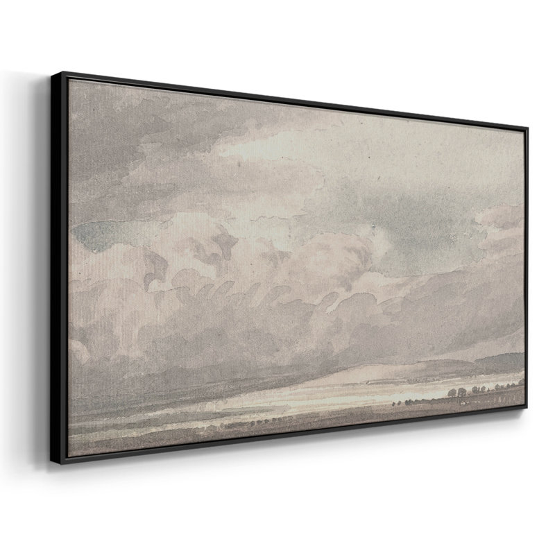 Paysage, série CC CC-XXVII, toile tendue avec cadre, prête à être accrochée, H 21 po x l 41 po, Noir