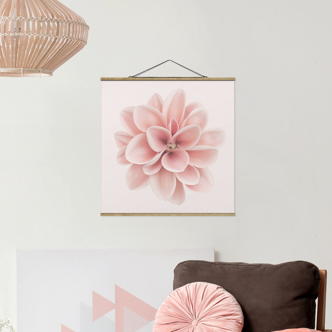 Wandbild Dahlia Pink Pastel Flower Centered