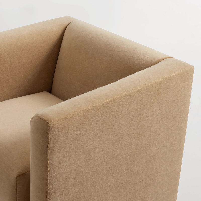 Double Down Armchair, Camel Genuine Leather