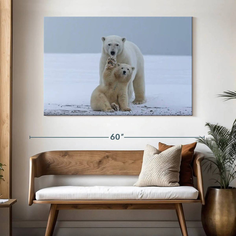 Brampt Polar Bear Waving, 34" H x 51" W