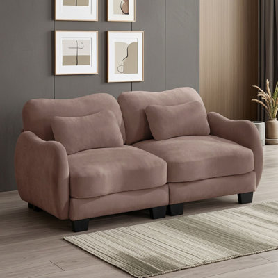 Curved Chenille 2-Seater Loveseat