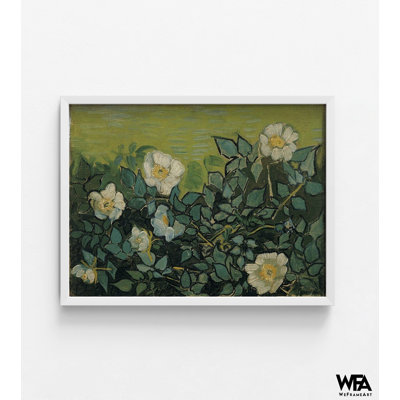 Fleurs sauvages par Vincent Van Gogh, art mural rose blanche, impression de fleur de Van Gogh, art mural floral, impression de peinture à l'huile florale sauvage, art de fleur blanche