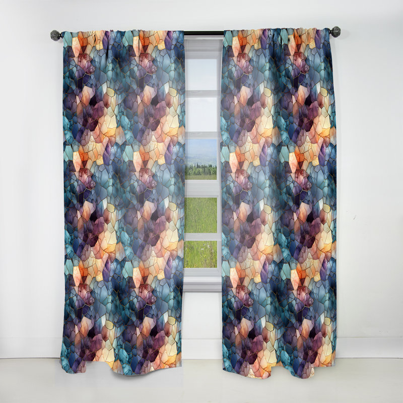 Moody Mosaic Ii Moody Patterns I - Rideau en velours Glam - obscurcissant - 1 panneau, L 52 po x L 63 po
