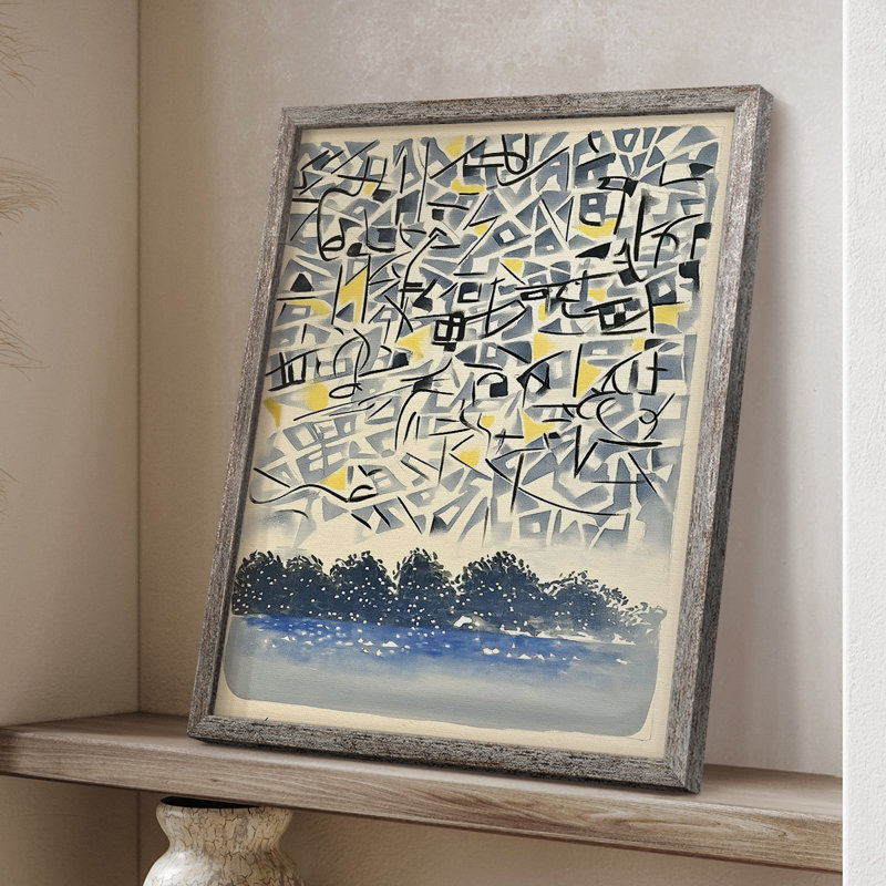 Reproduction encadrée ABSTRACT Series DLxxviii - bois massif, H 11 po x l 9 po