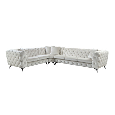 Canapé modulaire en tissu beige avec 4 coussins Atronia