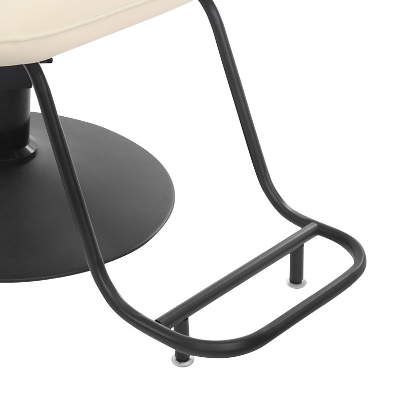 Fauteuil de coiffeur réglable à 360 ° pivotant, Crème, crème
