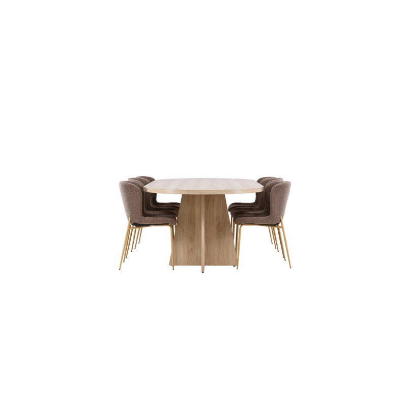 Williams 6 - Person Dining Set, Brown, Brown