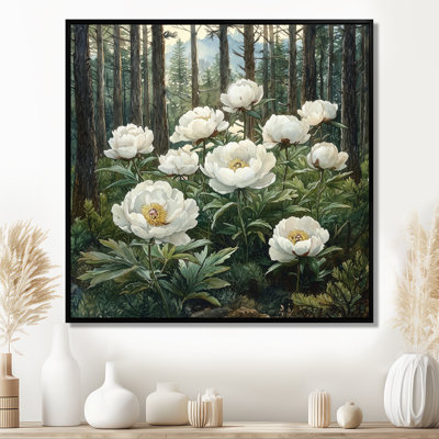 Gerta pivoines dans la forêt alpine IV - pivoines, art mural