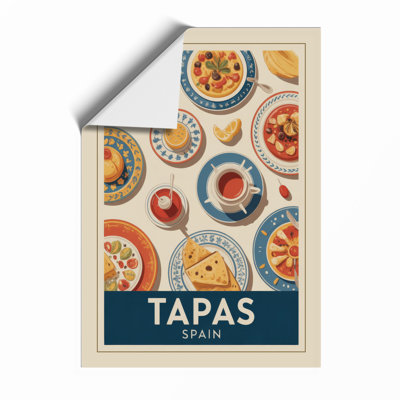 Tapas Spain Retro - Framed Print