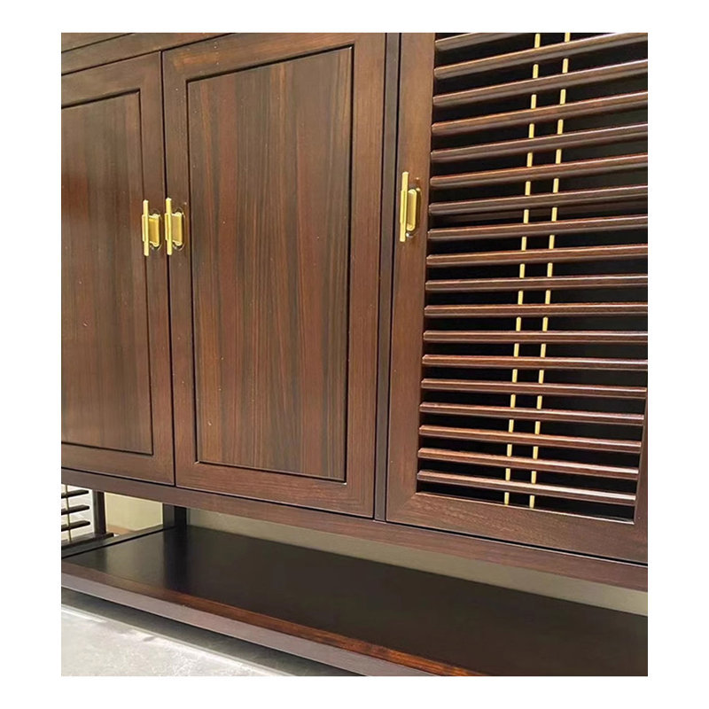 New Chinese-Style Solid Wenge Shoe Cabinet, 35.43" H x 39.37" W x 15.75" D