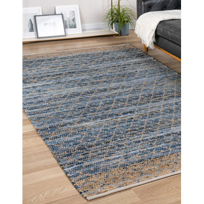 Tapis Denim Blue_Unique Loom Sand Chindi