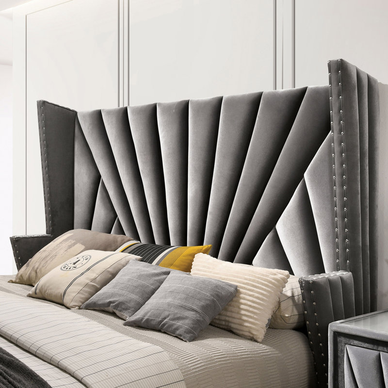Tennessee Tufted Upholstered Low Profile Standard Bed, Queen