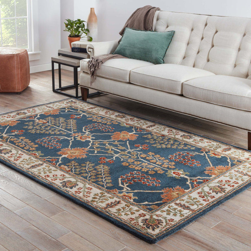 Jaipur Living Chambery Handmade Floral Blue/ Multicolor Area Rug (3'6"X5'6"), Rectangle 3'6" x 5'6"