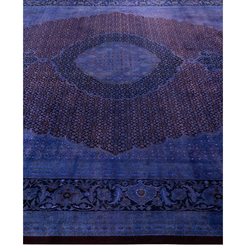 Overdyed One-of-a-Kind 9' 1" X 12' 1" Hand Knotted Area Rug
