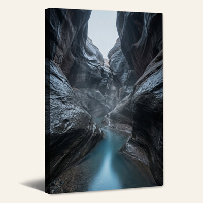 Art mural sur toile avec fente turquoise