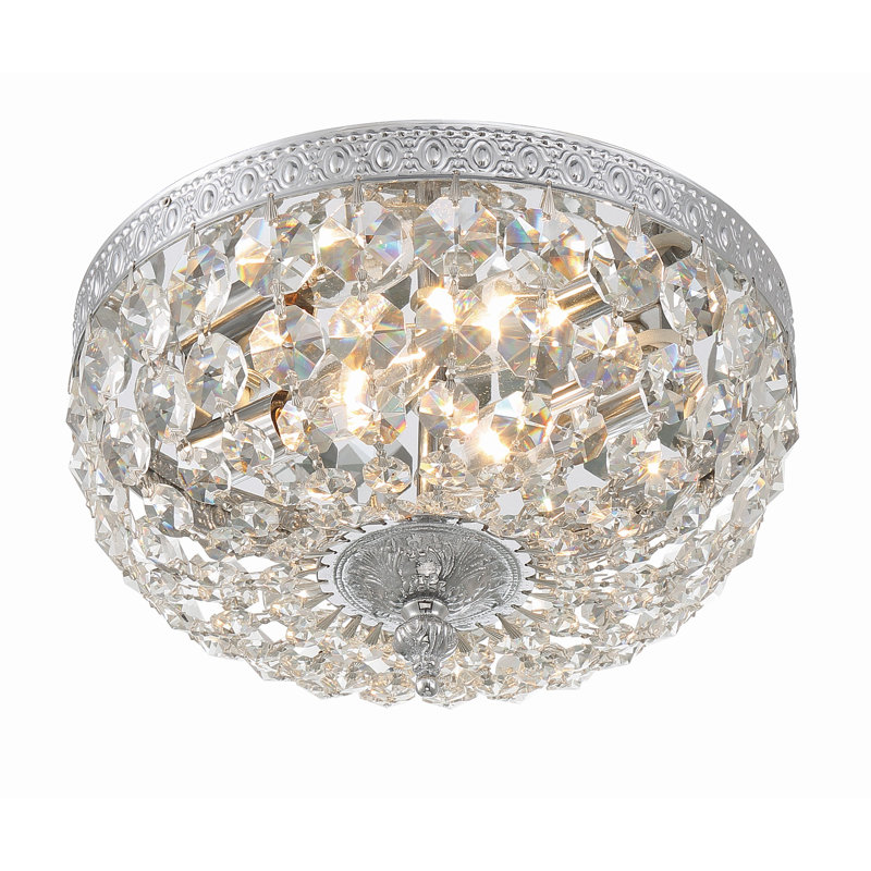 Plafonnier encastré 10 po 2 lumières Wehr, Chrome, Poli au bois