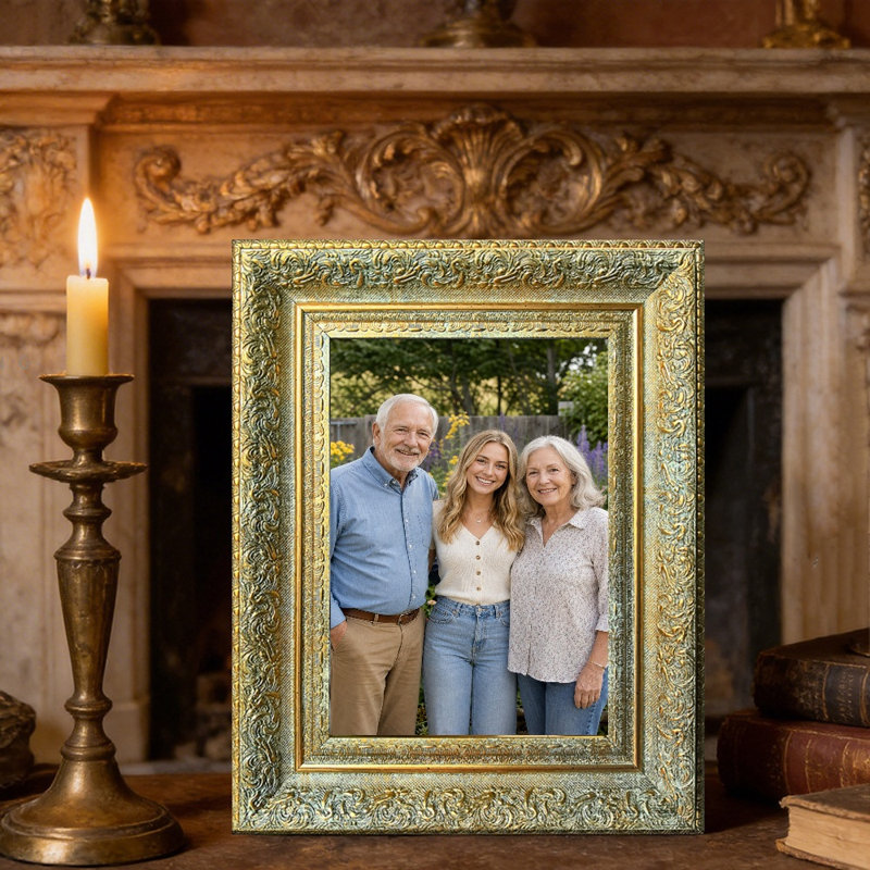 Cadre photo classique moderne antique doré 5 pièces x 7 pouces 1PC avec tablette, Antique Gold, 1, 5" x 7"