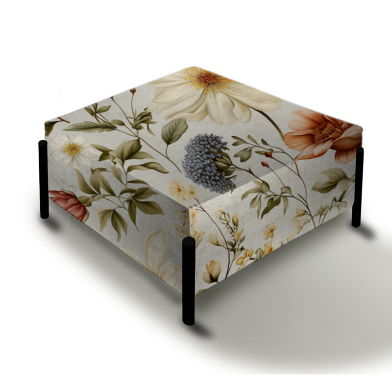 Antique Garden - Grand repose-pieds carré Plants