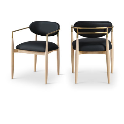 Eligah Vegan Leather Upholstered Dining Arm Chair