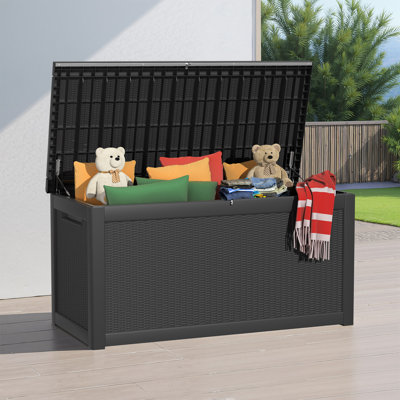 260 Gallon Water Resistant Resin Deck Box All-Weather Storage Box Indoor and Outdoor Use by Wooakway
